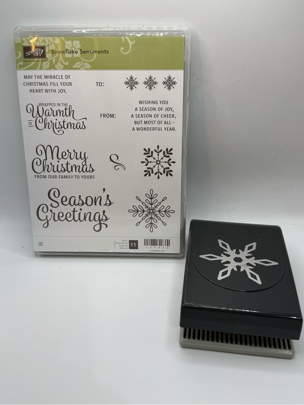 Snowflake Sentiments Holiday Stamp Set + Snowflake Punch -